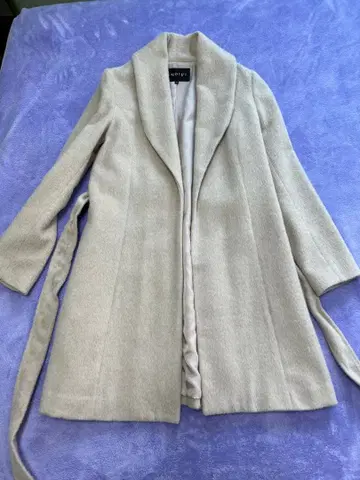 INDIVI 베이지 울 코트 36