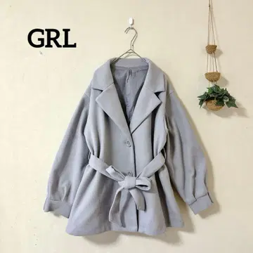 GRL 볼륨 슬리브 P 코트풍 아우터 라벤더 그레이