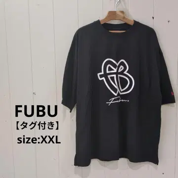 후부 fubu 택 포함 프린트 T셔츠 블랙 XXL 남성용