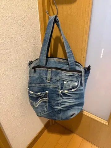 데님 리메이크풍 백 데미지 가공 빈티지 스타일 Y2K