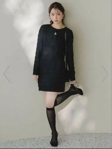 SNIDEL 가디건 세트 컷 레이스 원피스