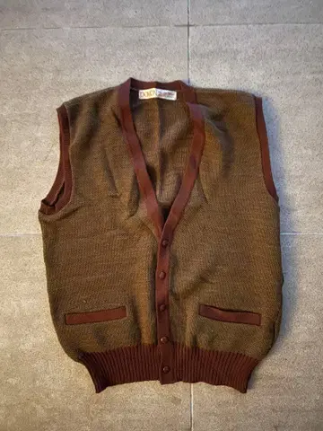 DOMON 브라운 니트 베스트 70's 80's