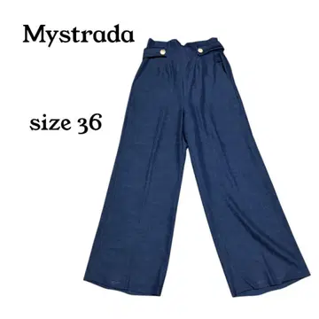Mystrada 마이 스트라다 와이드 팬츠 36 네이비 알페이지 계열