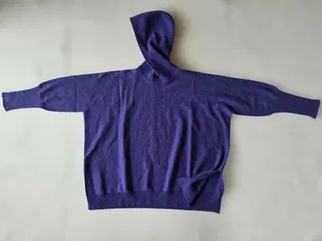 후드 부착 스웨터 보라색