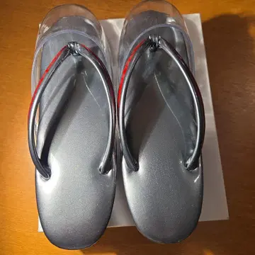 미사용 새상품 그레이 우천 방한 조리 1100 모델 투명 스트랩