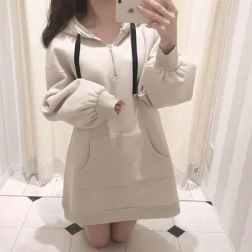 evelyn 헐렁한 후드 원피스