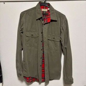 L.L.Bean 올리브색 체크 무늬 셔츠