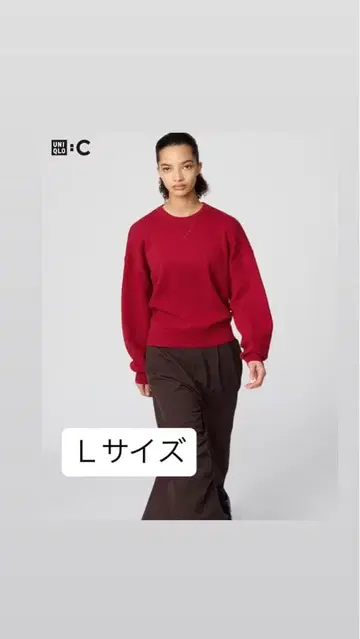 유니클로 스무스 코튼 크루넥 스웨터 L 15 red 미사용 새상품
