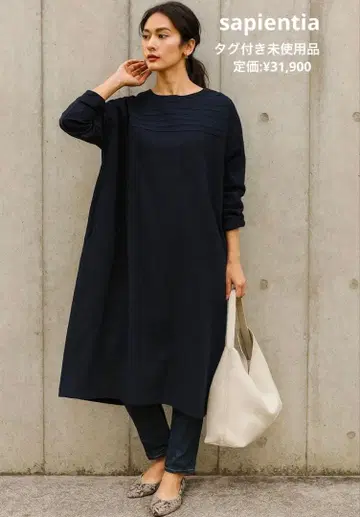 sapientia/택 포함 미사용품/정가 31,900엔/핀턱 디자인 OP