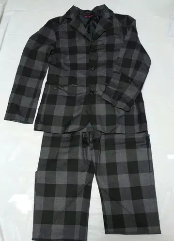 체크 무늬 테일러드 자켓 팬츠 세트