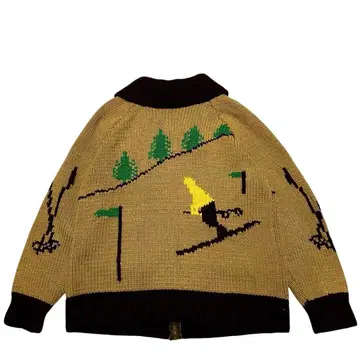 70s 빈티지 스키 패턴 카우친 TALON 지퍼