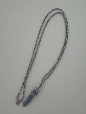 silver925 체인 라피스 라줄리 육각 기둥 펜던트 목걸이