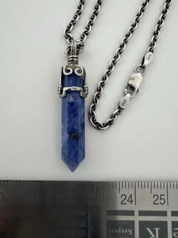 silver925 체인 라피스 라줄리 육각 기둥 펜던트 목걸이