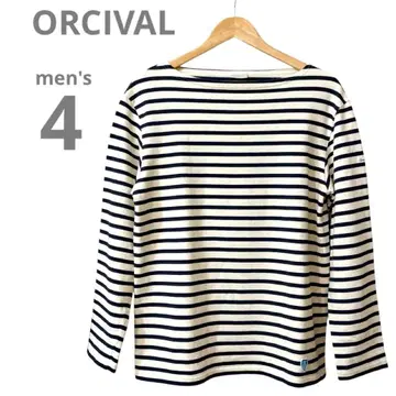 ORCIVAL 오르치발 코튼 프렌치 바스크 T셔츠 마린 에크루