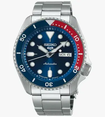 SEIKO 자동 와인딩 손목시계 파랑/빨간색