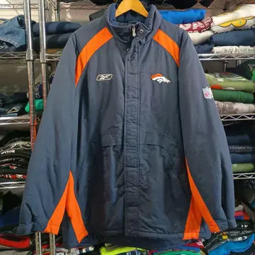 USA 구제 의류 리복 NFL 덴버 브롱코스 충전솜 나일론 자켓