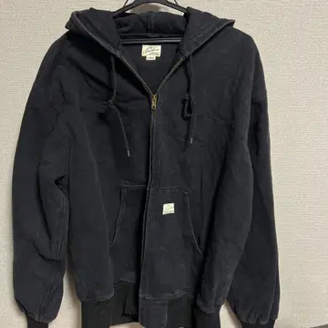 Backers 블랙 집업 후드티 덕 원단