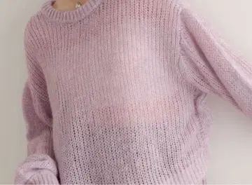 로리즈팜 드로스트 모헤어 V넥 풀오버 LS