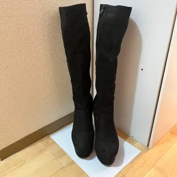 [ 새상품급 ] 블랙 스웨이드 롱 부츠