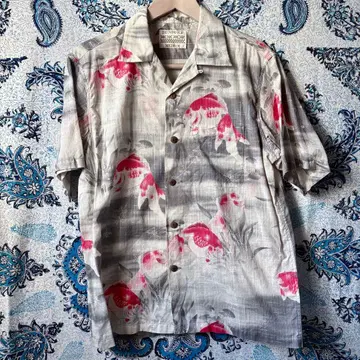 SUNSURF 금붕어 패턴 하와이안 셔츠 M 사이즈