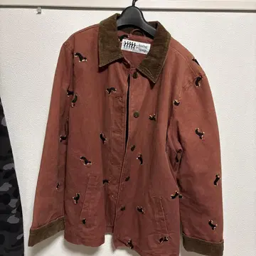 dancing dog design 개 자수 자켓