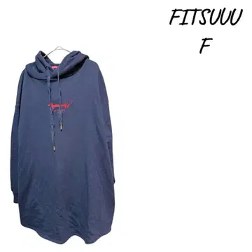 FITSUUU 후드 부착 네이비 후드티 F