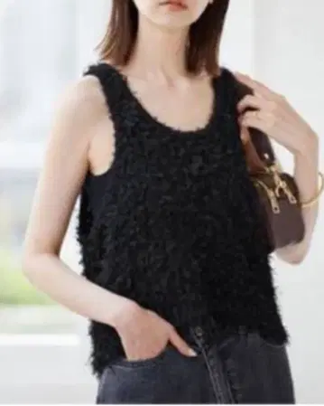 SLOBE iENA 블랙 니트 탱크탑