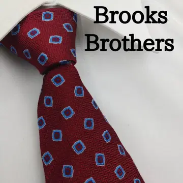 브룩스브라더스 고급 실크 넥타이 올 패턴 다크 레드
