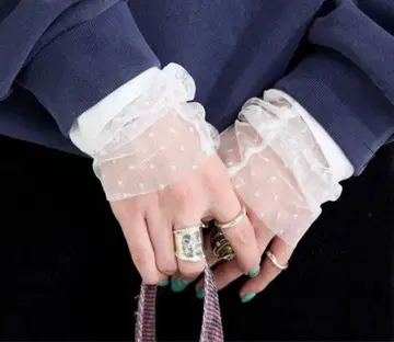 베이직 스톡 구매 손세탁 가능 / 소매 도트 시어 롱 TEE