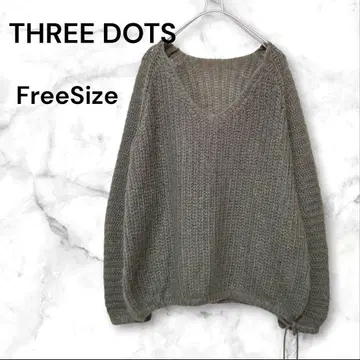 THREE DOTS 쓰리도츠 모헤어 혼방 모스그린 니트