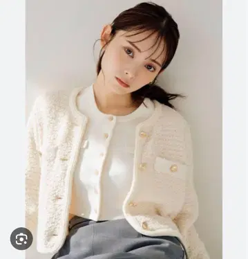 SNIDEL 스나이델 트위드 니트 가디건