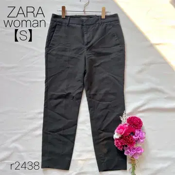 자라 테이퍼드 팬츠 면 혼방 슬랙스 캐주얼 팬츠 시크 [ S ]