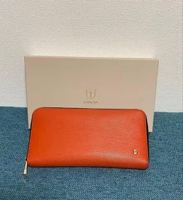 탑카피 TOPKAPI 엠보싱 가죽 장지갑 SPIGA 오렌지