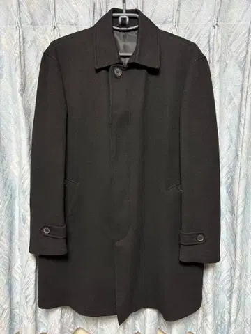 캐시미어 블렌드 롱 코트 스텐카라 코트 블랙