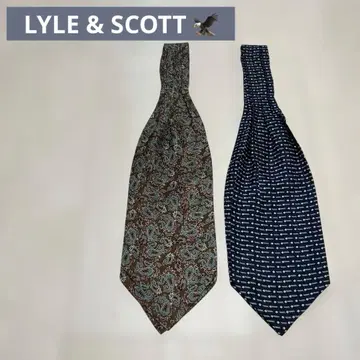 LYLE&SCOTT 애스콧 타이 페이즐리 무늬 네이비 스카프 타이