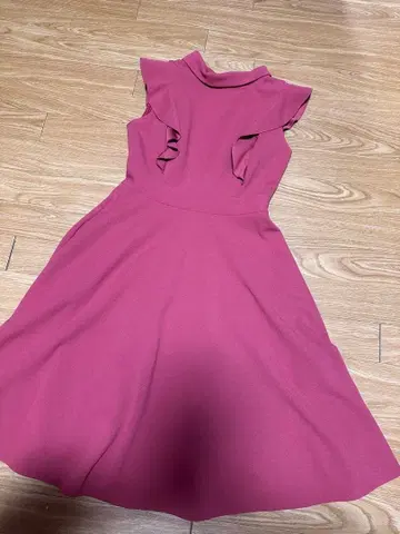 REAYAZEL 프릴 슬리브리스 드레스 S 사이즈 로즈 핑크