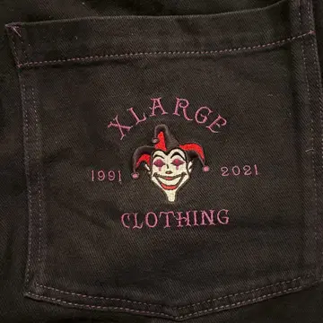 구제 의류 XLARGE 블랙 와이드 팬츠 1991-2021
