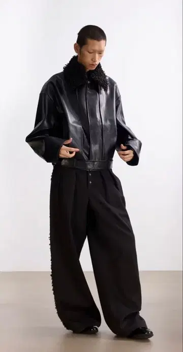 중국 신예 COSPOAKMOS 퍼 오버 사이즈 가죽 자켓