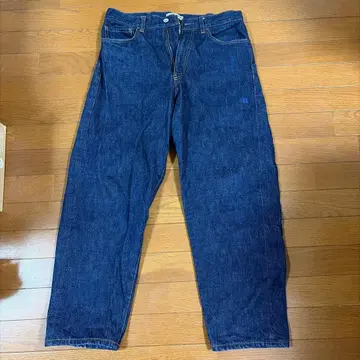 CAHLUMN 다크 블루 청바지 S 배기 카우라무