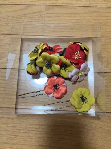 후리후 벚꽃 비녀 성인식 머리 장식