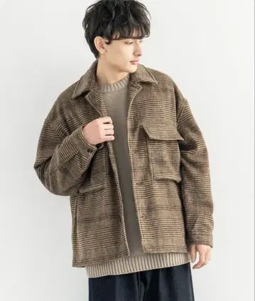 오버 사이즈 선염 샤기 CPO 자켓