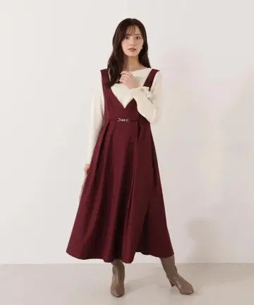 택 포함 새상품 전국 매진 턱 플레어 점프 스커트 프로포션 바디 드레싱