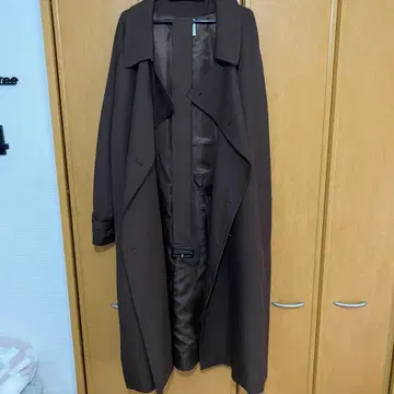 브라운 트렌치코트 아우터 롱 코트