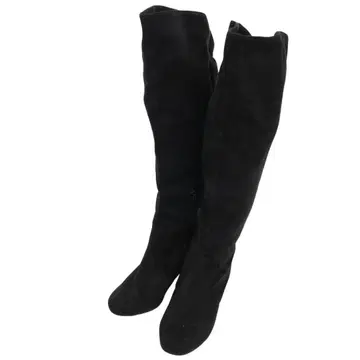 [ 새상품급 ] 젤리빈스 스웨이드 롱 부츠 골드 금장 장식 사이드 지퍼