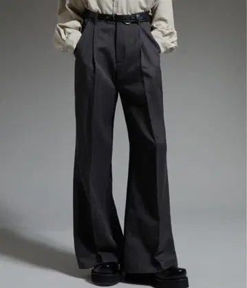 cussii TR 스트레치 루즈 엘르 하이웨스트 플레어 팬츠