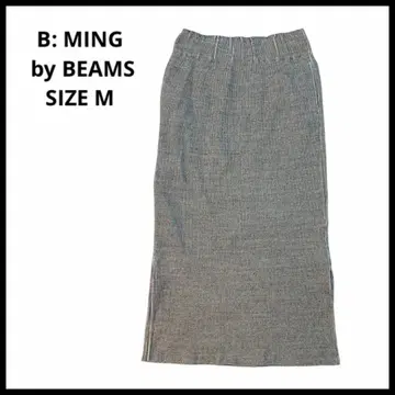 BMING by BEAMS 롱 타이트 스커트 리브 니트 양 사이드 슬릿