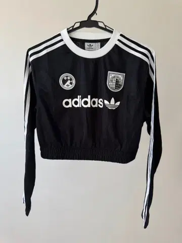 adidas 크롭 긴팔 상의 L 블랙