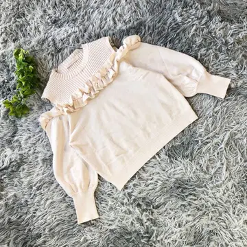 31 Sons de mode [ 36 ] 아이보리 프릴 니트 오프숄더