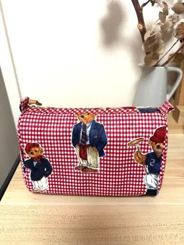 랄프 로렌 폴로베어 체크 파우치