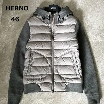 미사용 레벨 헬레노 리조트 니트 절개 다운 자켓 그레이 46